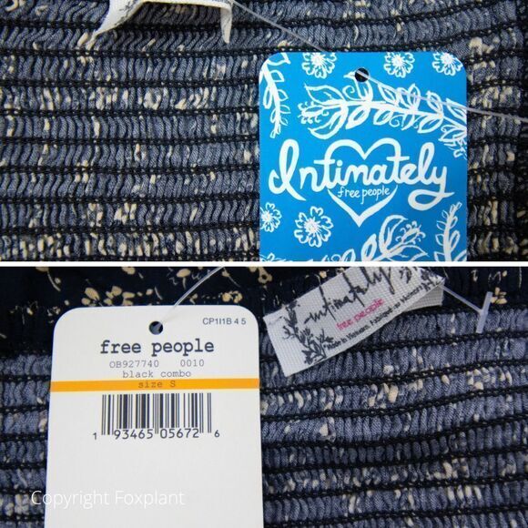 NEW Intimately Free People Caught Up Printed Slip Dress, Black, Small - Picture 15 of 16